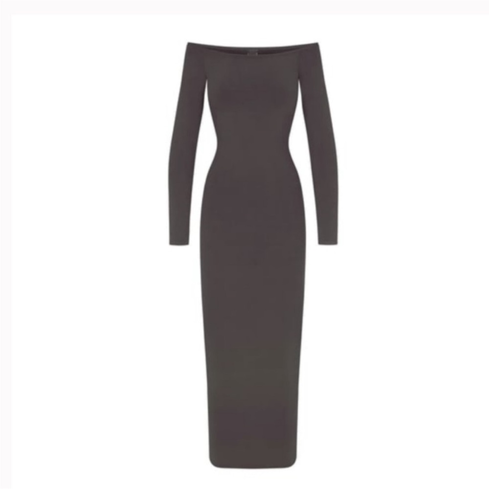 SKIMS off the shoulder maxi dress